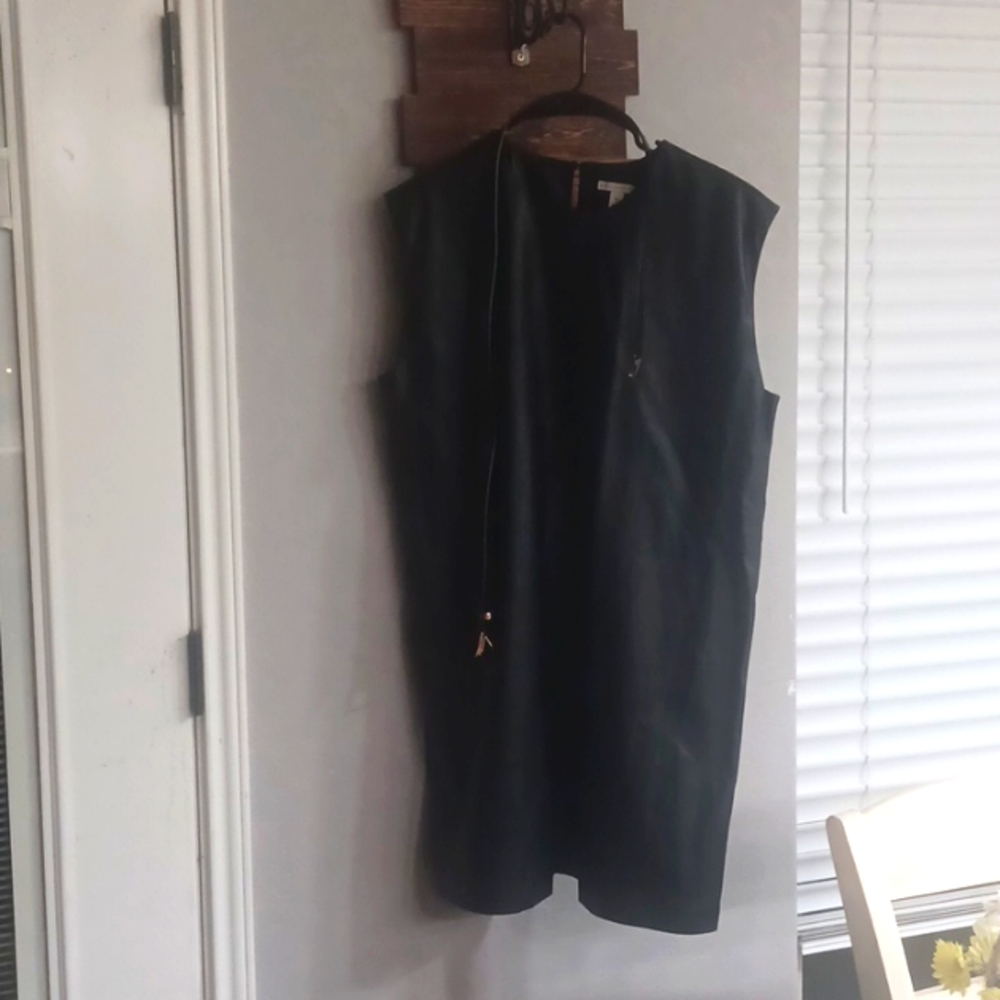 Womans black pleather dress